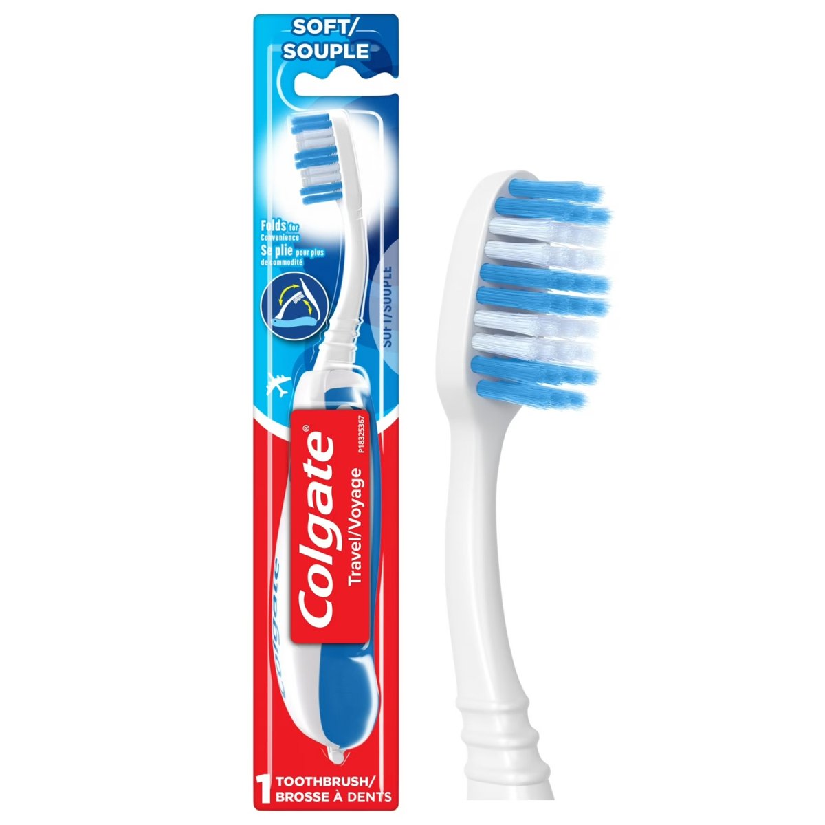 Colgate Adult Manual Travel Toothbrush, Soft