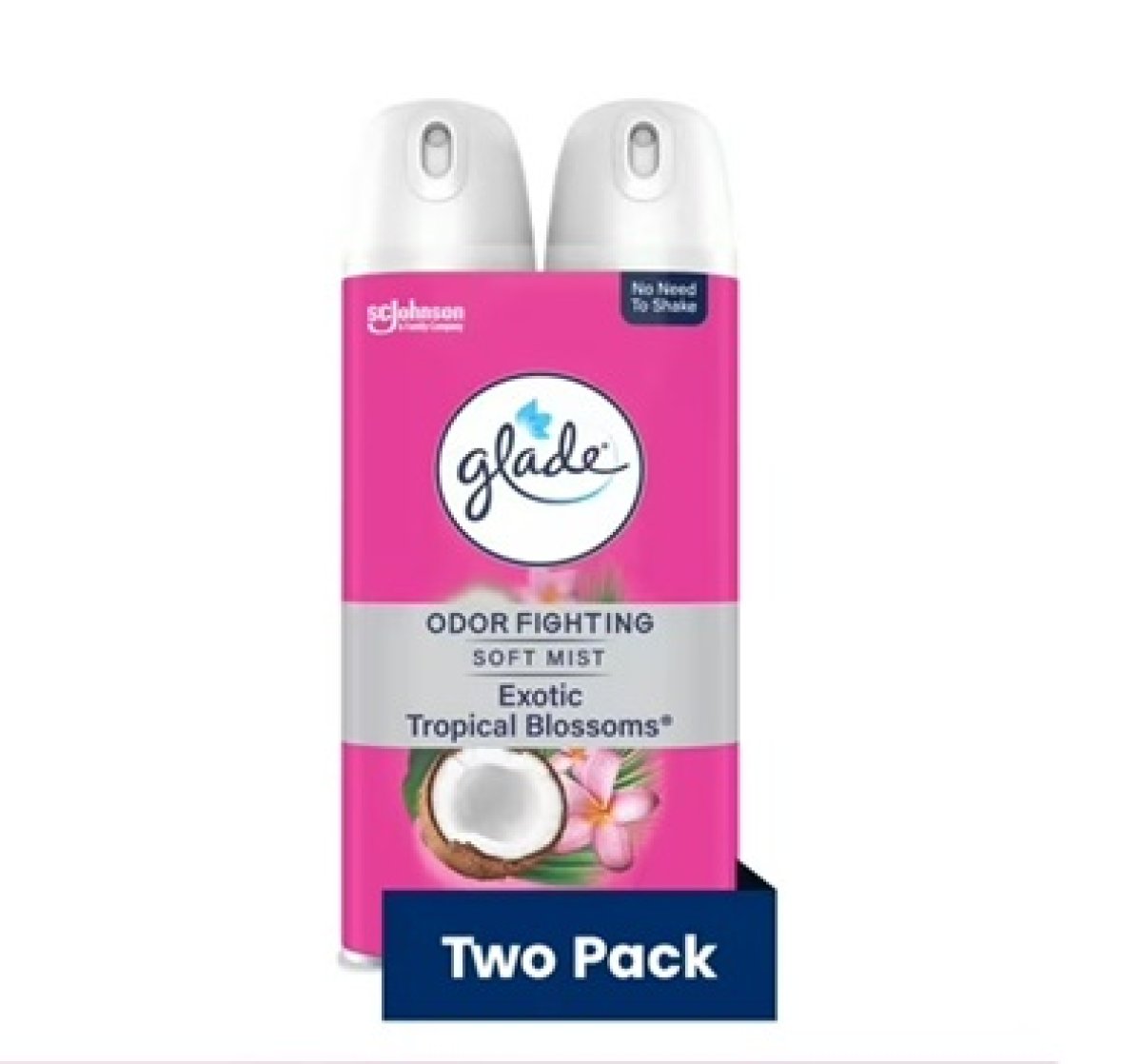 Glade Odor Fighting Fragrance Air Freshener Aerosol Spray Value Pack, Tropical Blossoms, 2 Count
