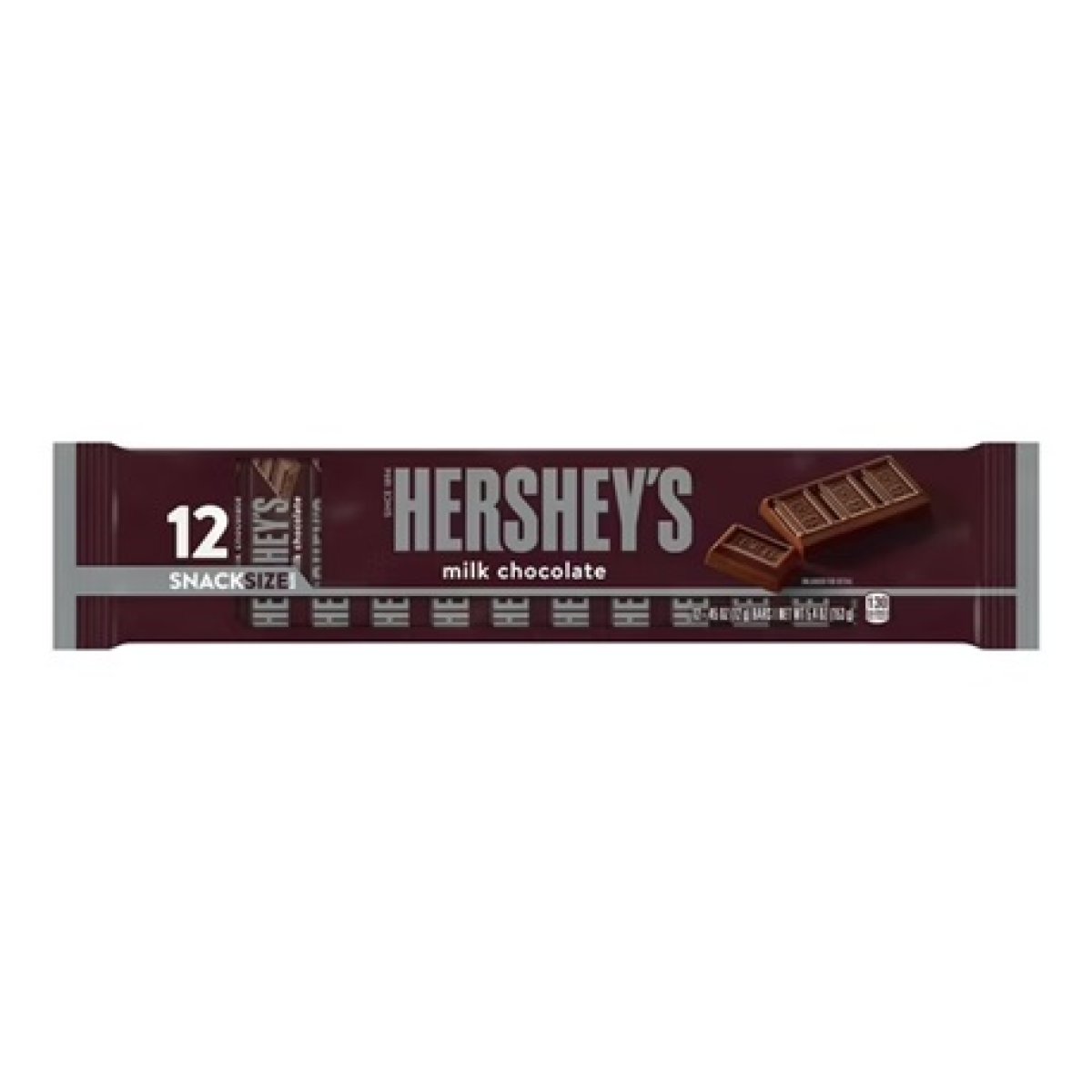 Hershey's Milk Chocolate Snack Size Candy, Bars .45 oz, 12 Count