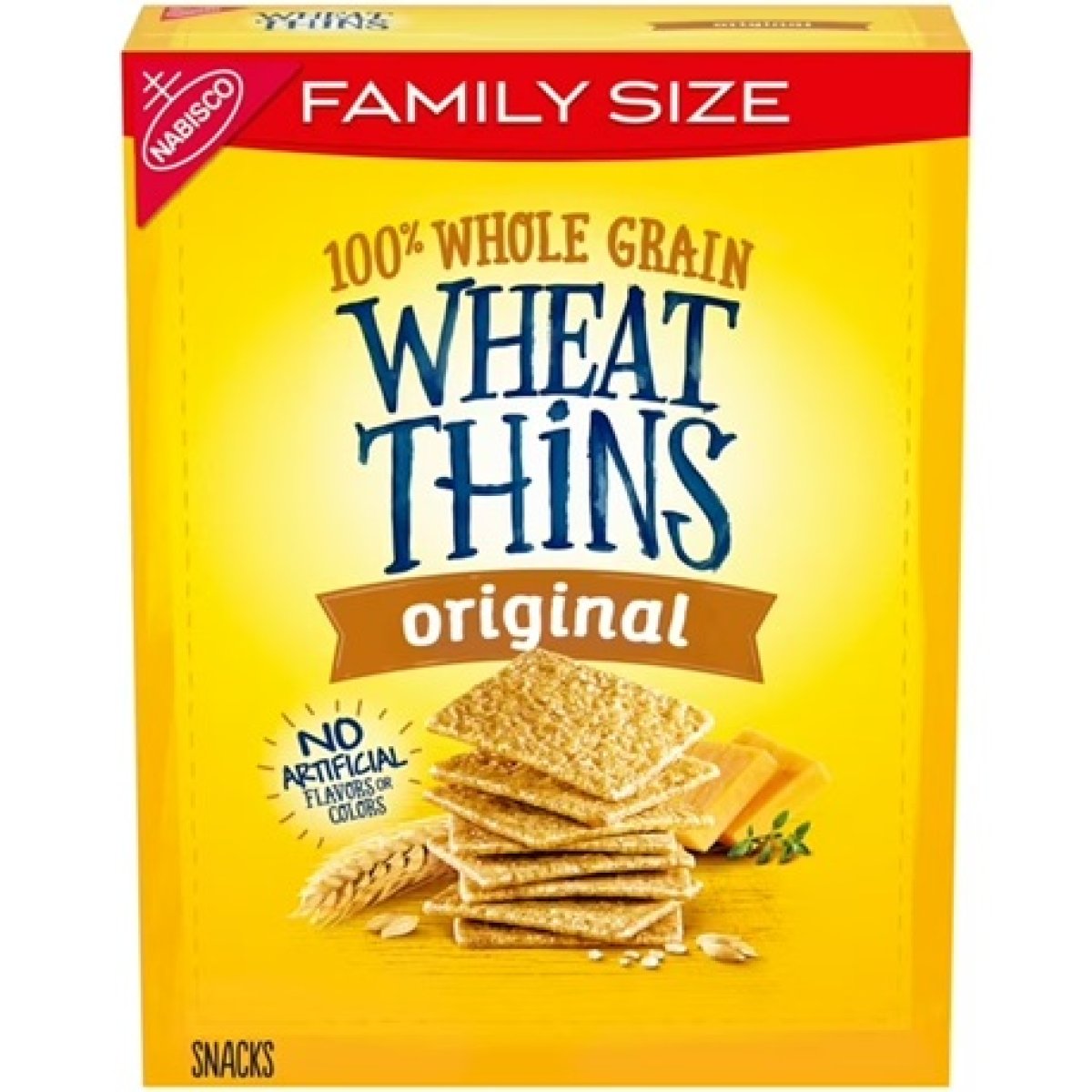 Wheat Thins Original Whole Grain Wheat Crackers, Family Size, Holiday Crackers, 14 oz