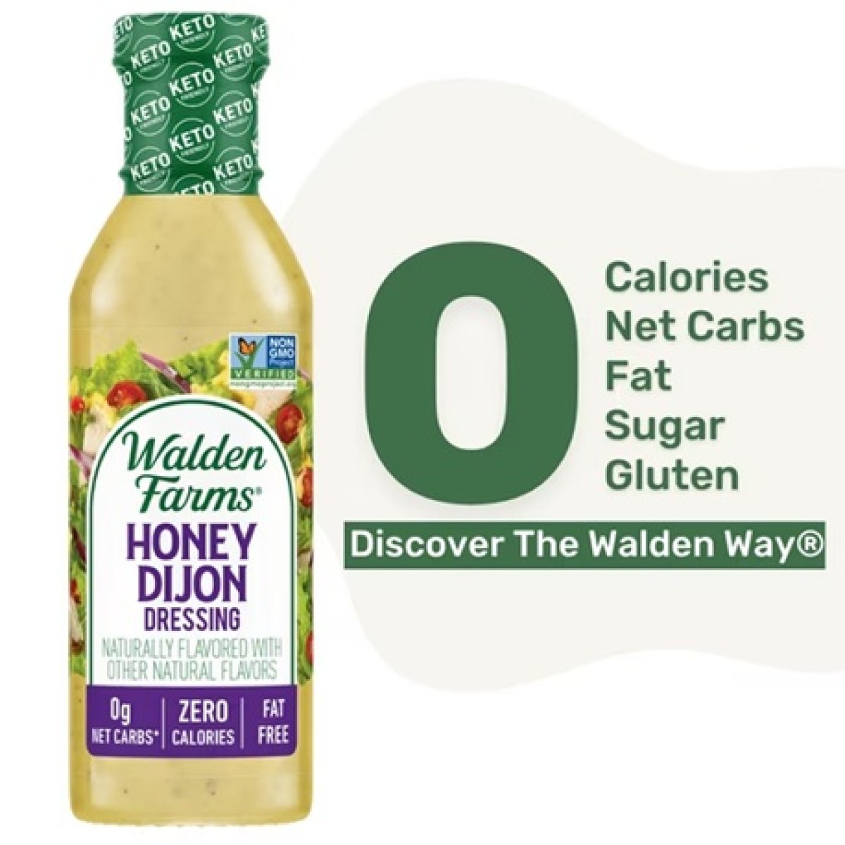 WF Honey Dijon Dressing 12 oz, Fresh/Delicious Salad Dressing, 0g Net Carbs Sugar Free, Ideal for That Salad Or in a Sandwich, Or As a Sauce.