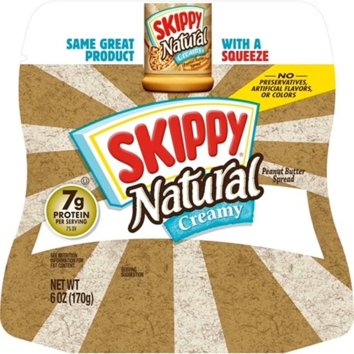 SKIPPY Squeeze Natural Creamy Peanut Butter, 6 oz