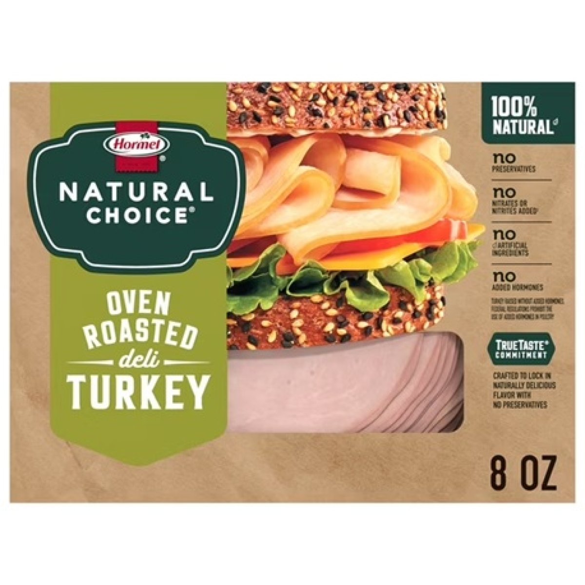 HORMEL NATURAL CHOICE Cold Cuts, Gluten Free, Oven Roasted Turkey, 8 oz Pack