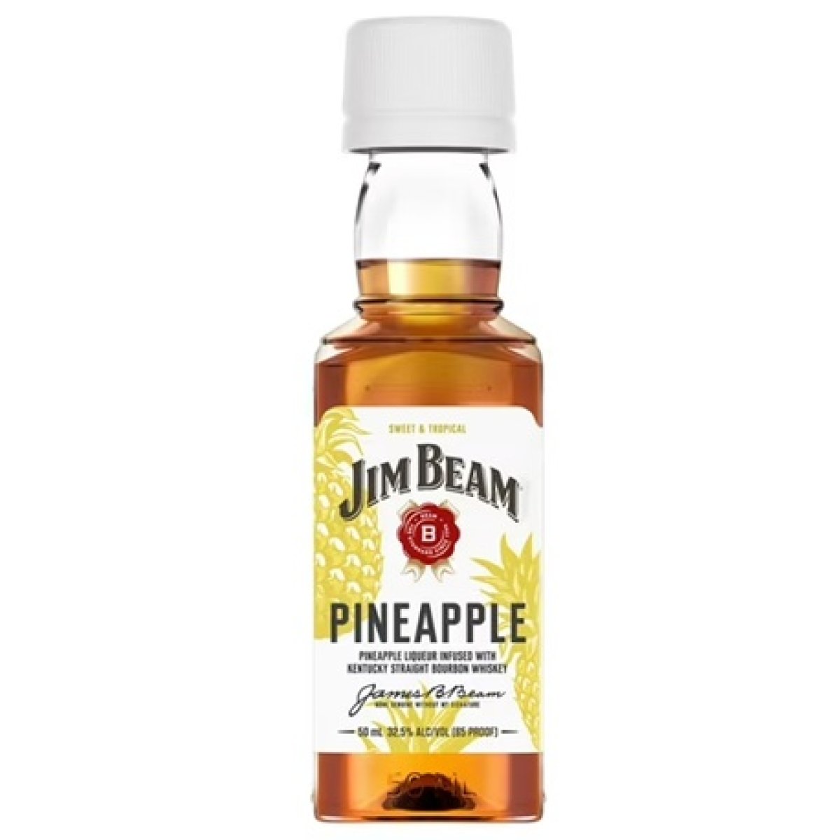 Jim Beam Pineapple Liqueur with Bourbon Whiskey Flavor, 10-Pack of 50ml Pet Bottles, 33% AB