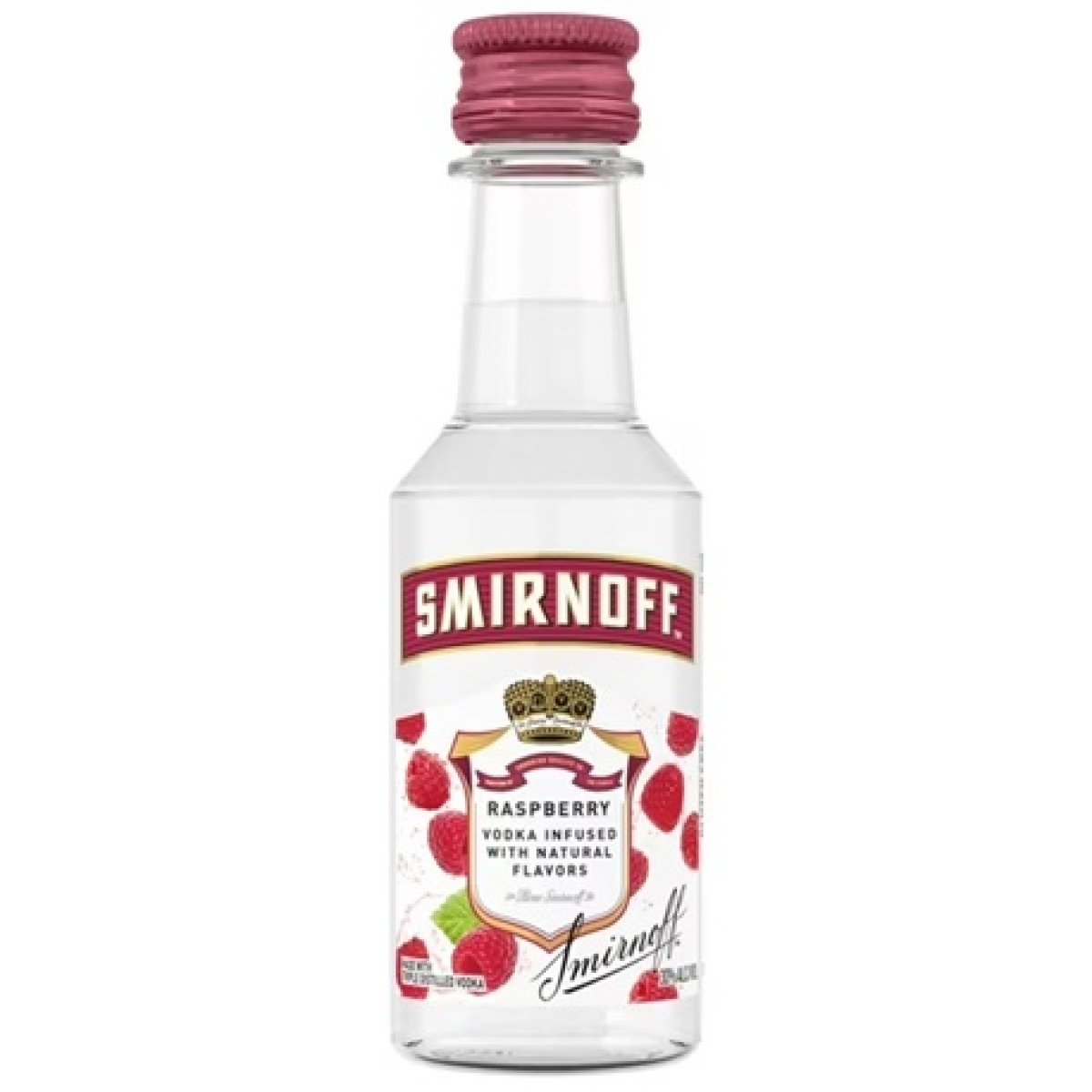 Smirnoff Raspberry Vodka (with Natural Flavors), 50 mL, 30% ABV