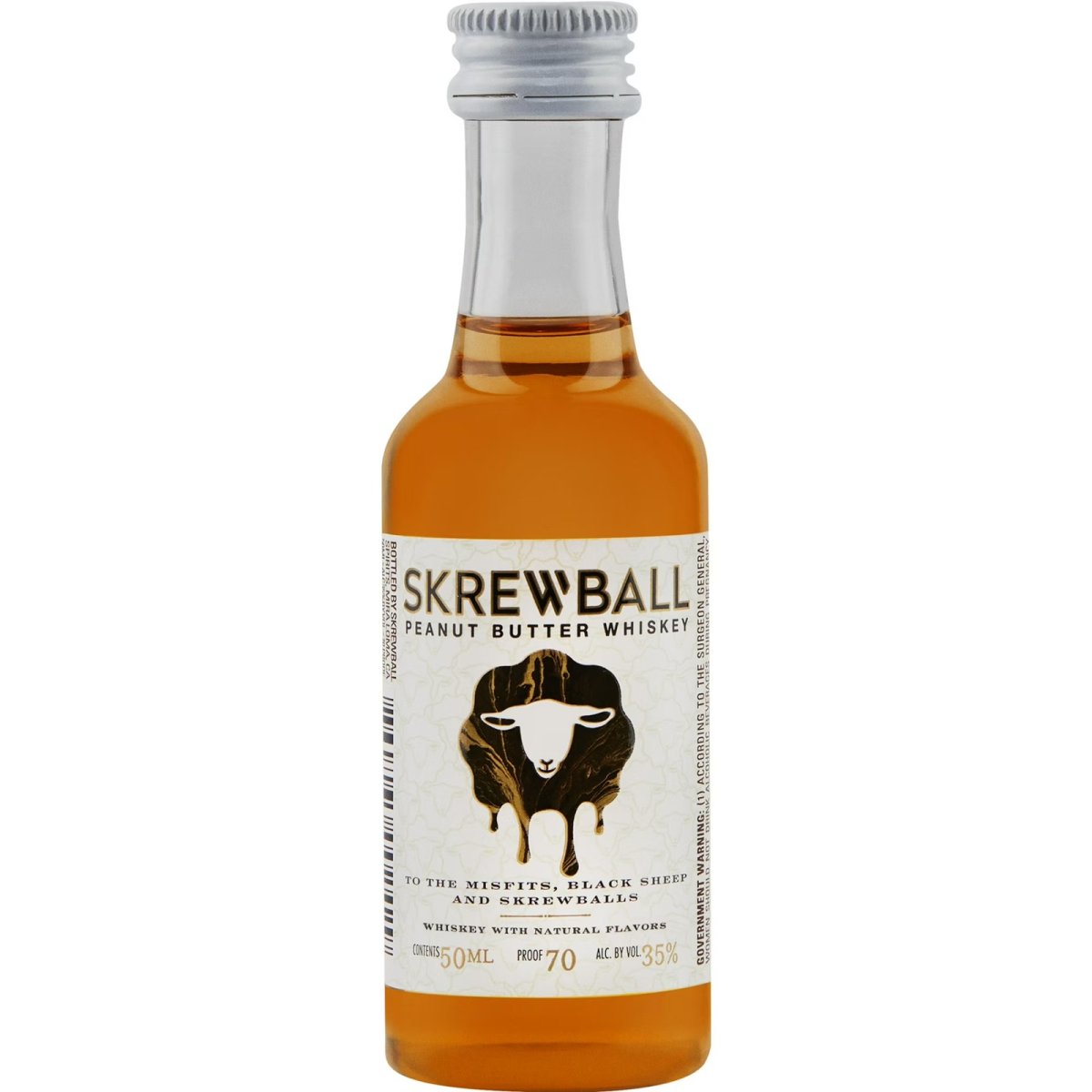 Skrewball Peanut Butter Whiskey with Natural Flavors, 50ml Bottle, Pack of 4, 35% ABV