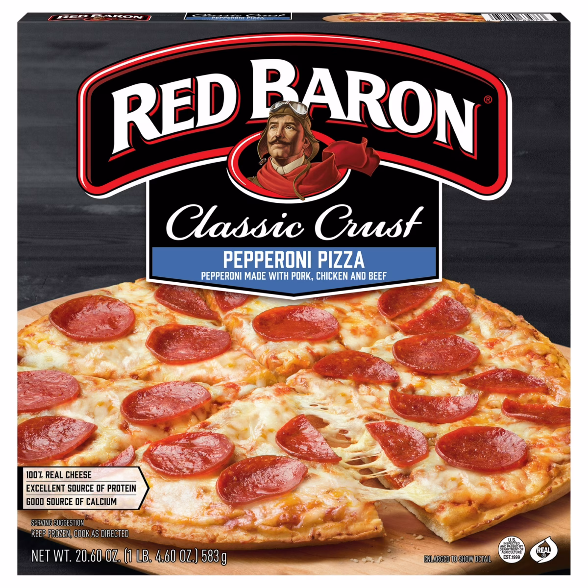 Red Baron Pepperoni Classic Crust Frozen Pizza, 20.61 oz
