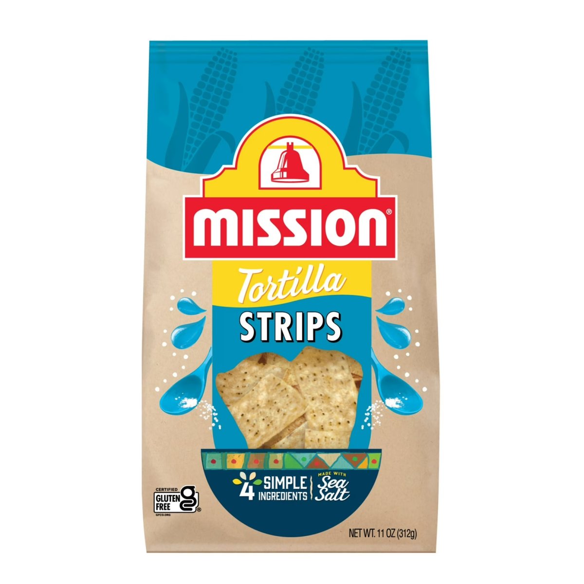 Mission White Corn Tortilla Chip Strips, 10 oz Bag