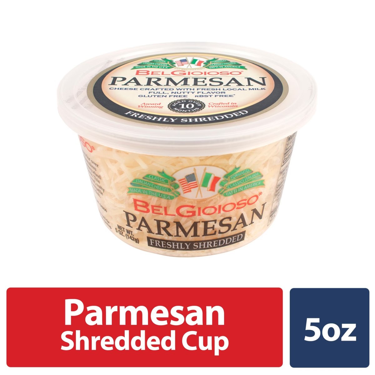 BelGioioso Freshly Grated Parmesan Cheese, 5 oz Refrigerated Plastic Cup