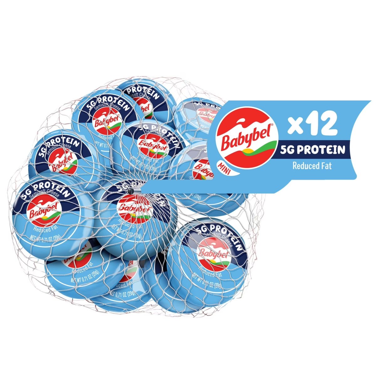 Babybel Light Cheese Snack 8.5 oz, 12 Net Units. Refrigerated