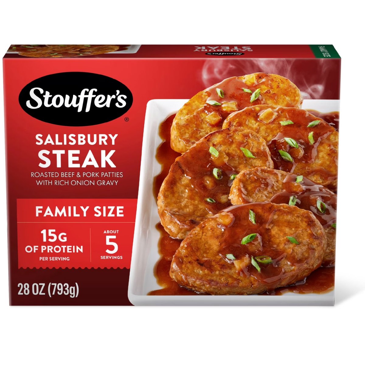 Stouffer's Salisbury Steak, Family Size, Frozen Salisbury Steak, Easy Frozen Family Dinners 28 oz