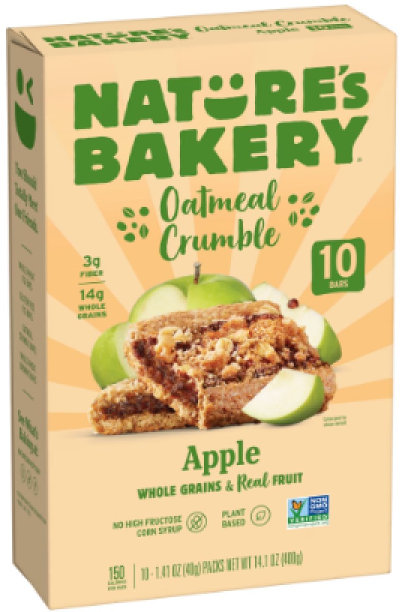 Nature's Bakery, Oatmeal Crumble, Apple, 10 Breakfast Bars, 1.41 oz