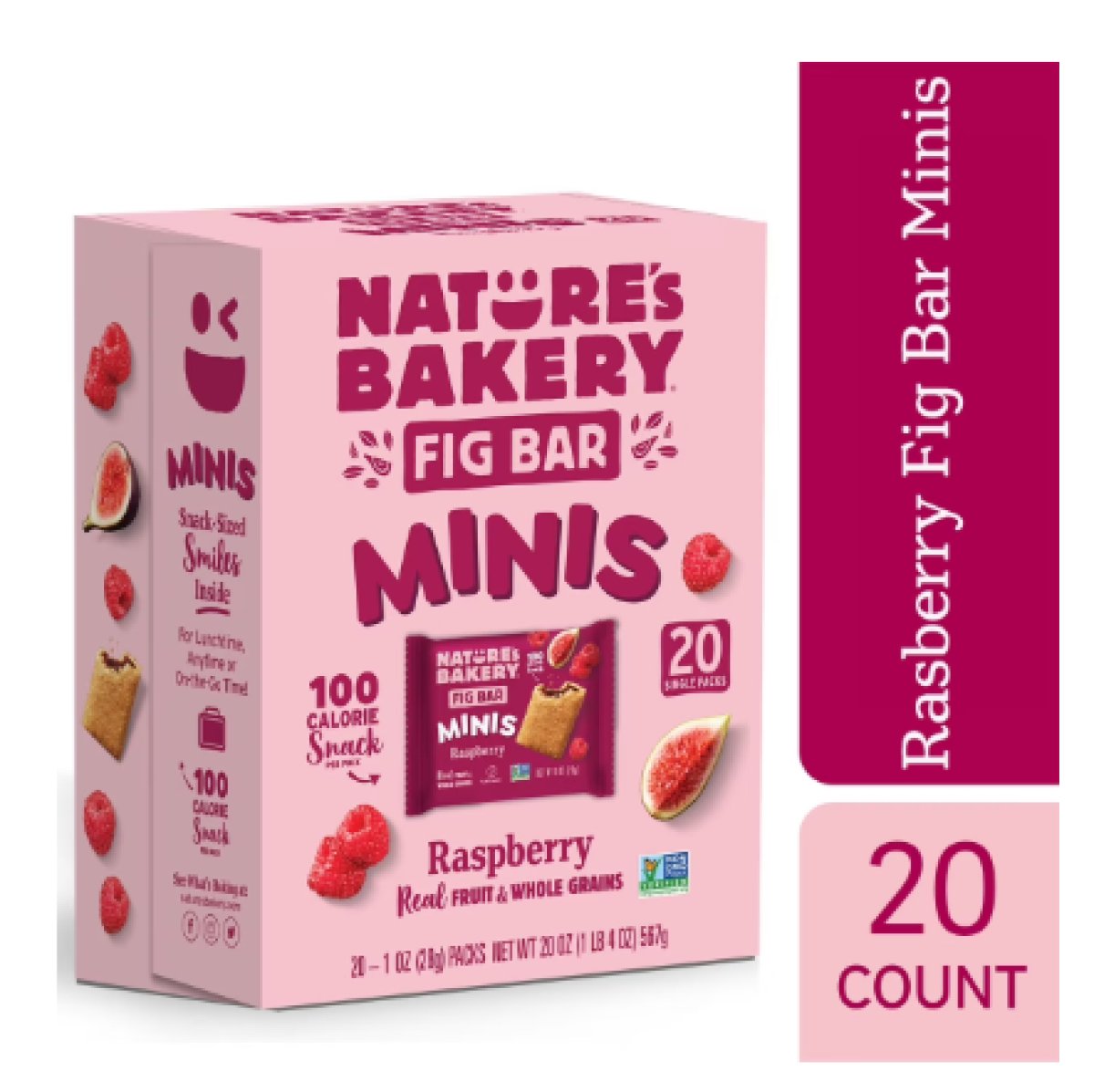 Nature's Bakery, Minis Raspberry Fig Bar, 1 oz, 20 Count