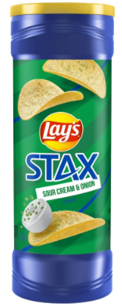Lay's Stax Potato Chips with Sour Cream and Onion Flavor 5.5 oz Can