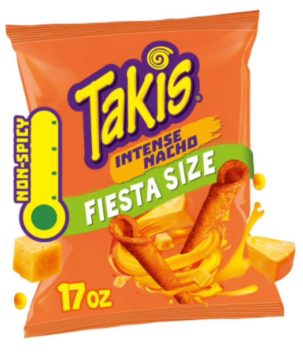 Takis Intenso Nacho Party Size Bag 17 oz, Tortilla Chips Rolled with Cheese