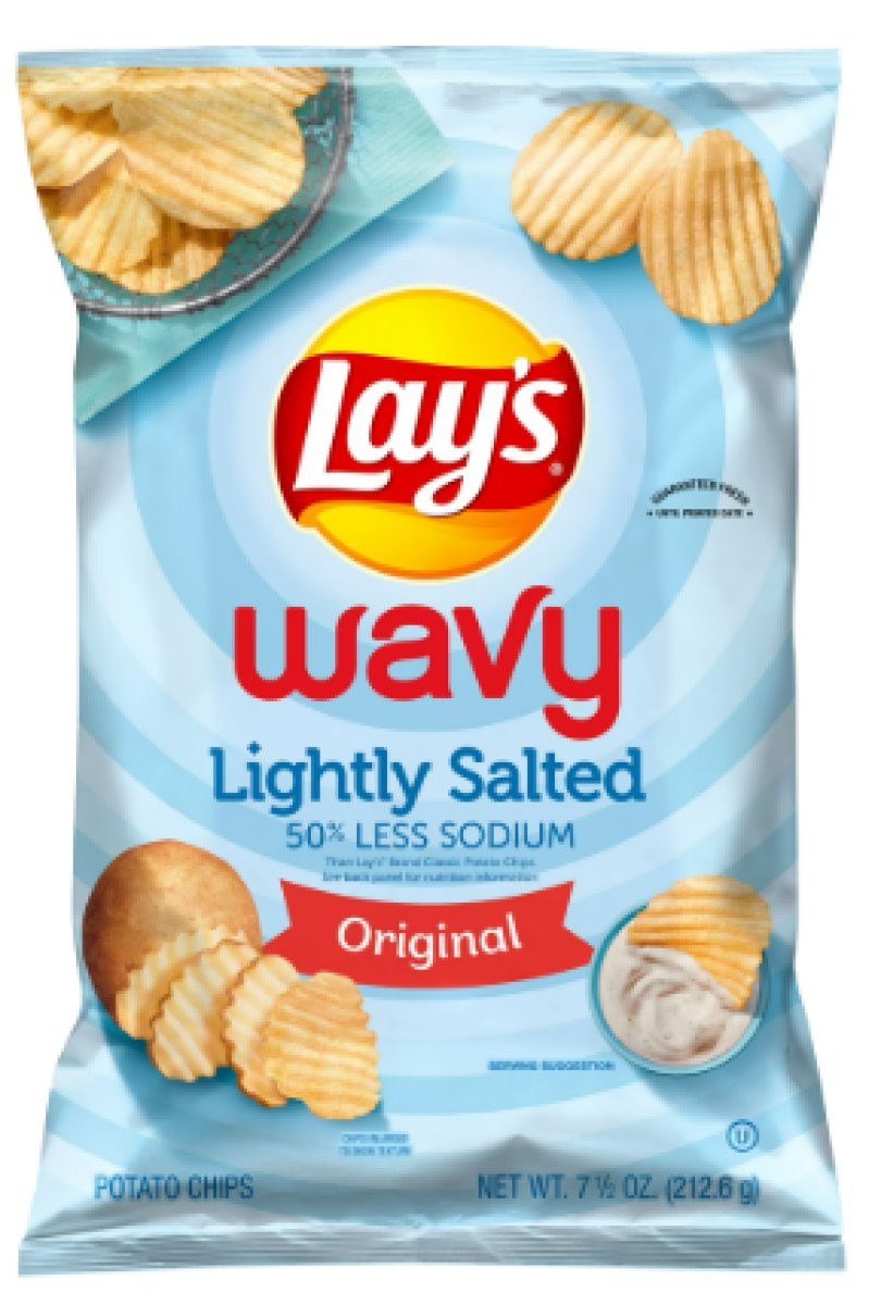 Lay's Wavy Potato Chips, Lightly Salted Snack Chips, 7.5 oz Bag