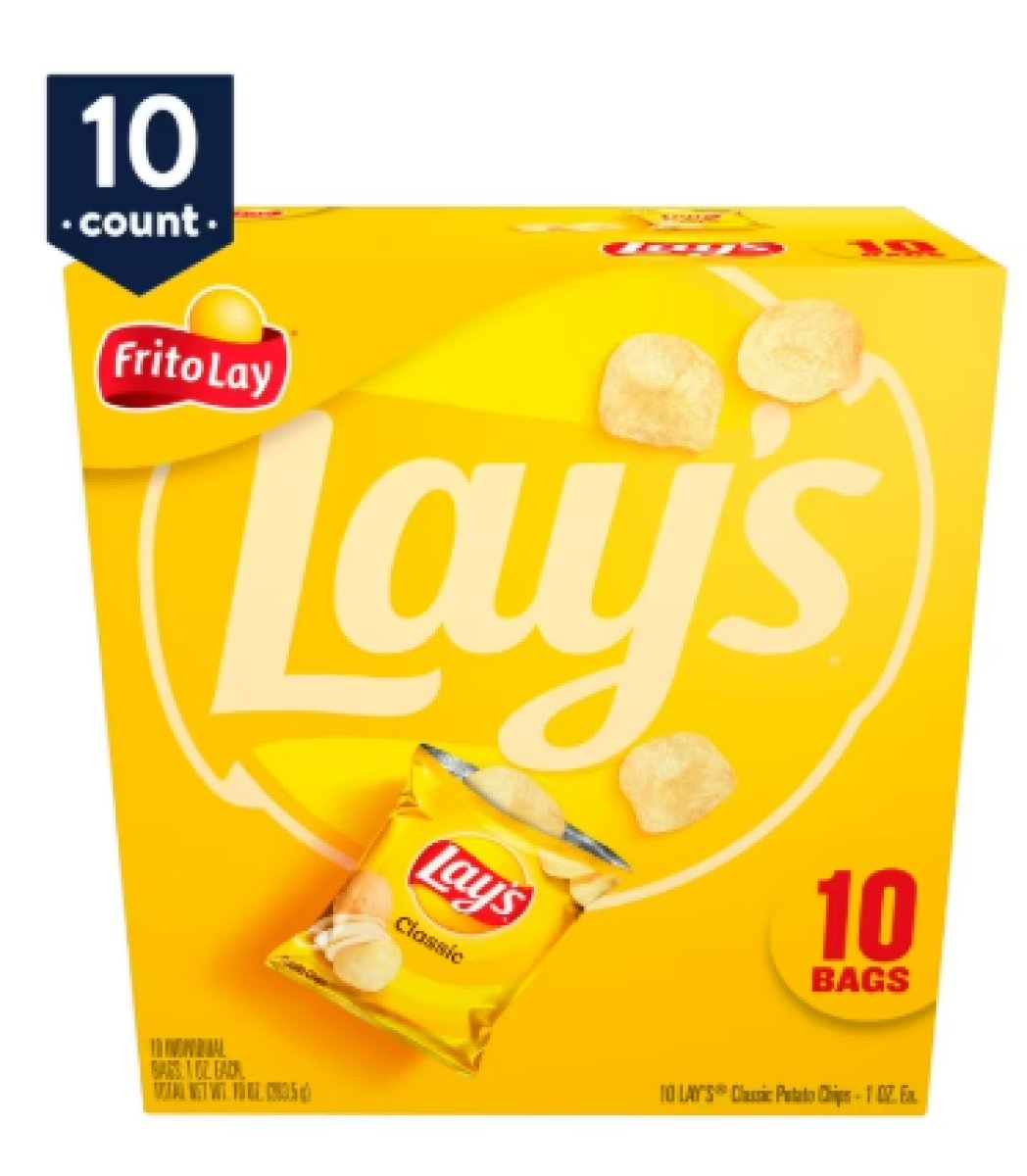Lay's Classic Potato Chips 1 oz Bags, 10 Count Multipack