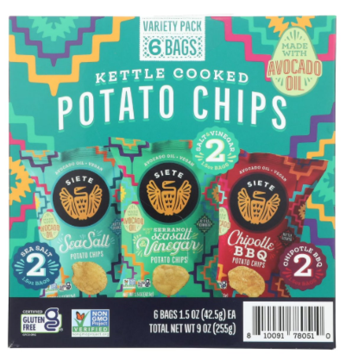 Seven Family Foods Seven Kettle Variety Pack, 6 Pack