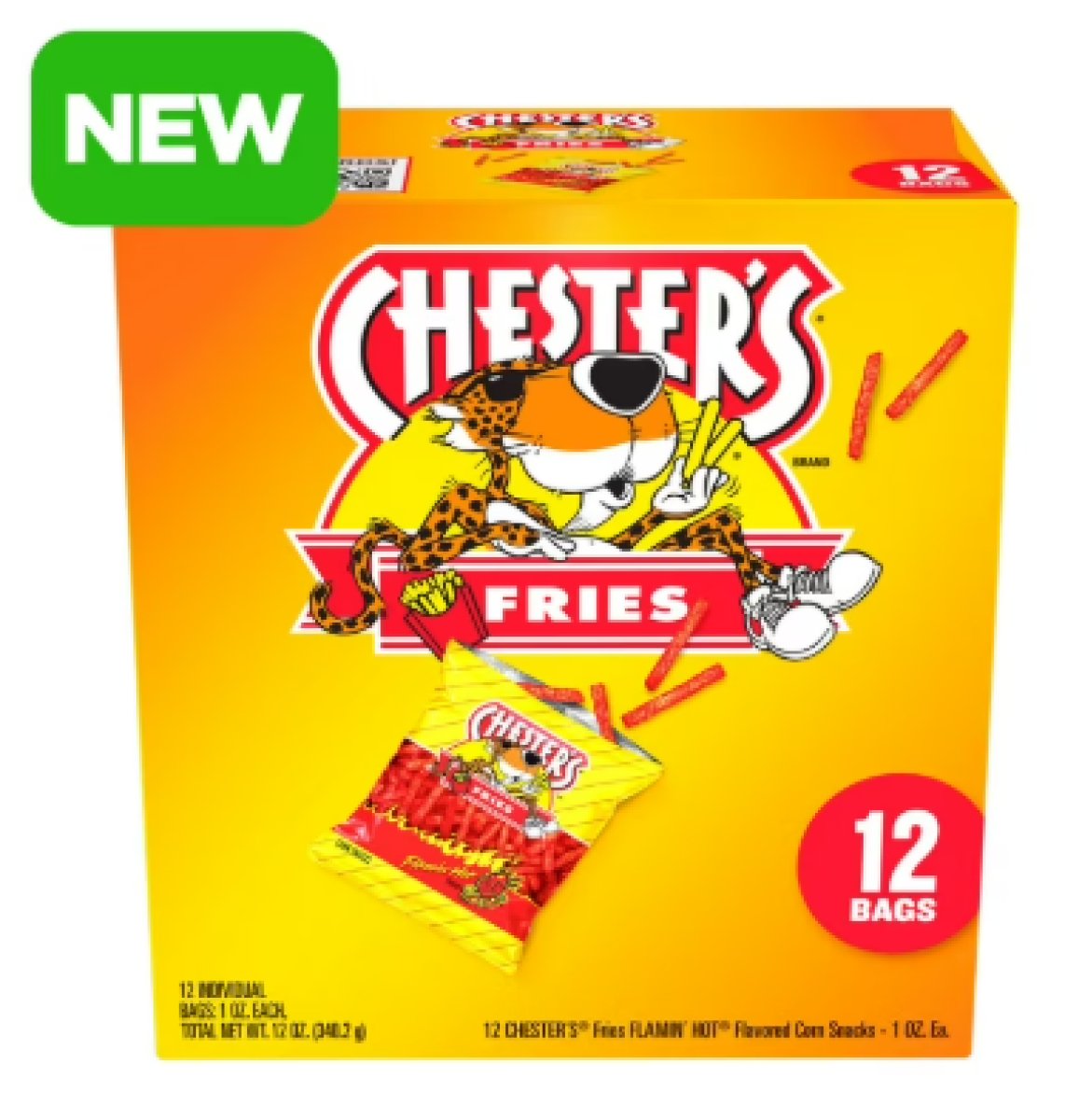 Chester's Fries Spicy Flavored Corn Snacks, 1 oz, 12 Count