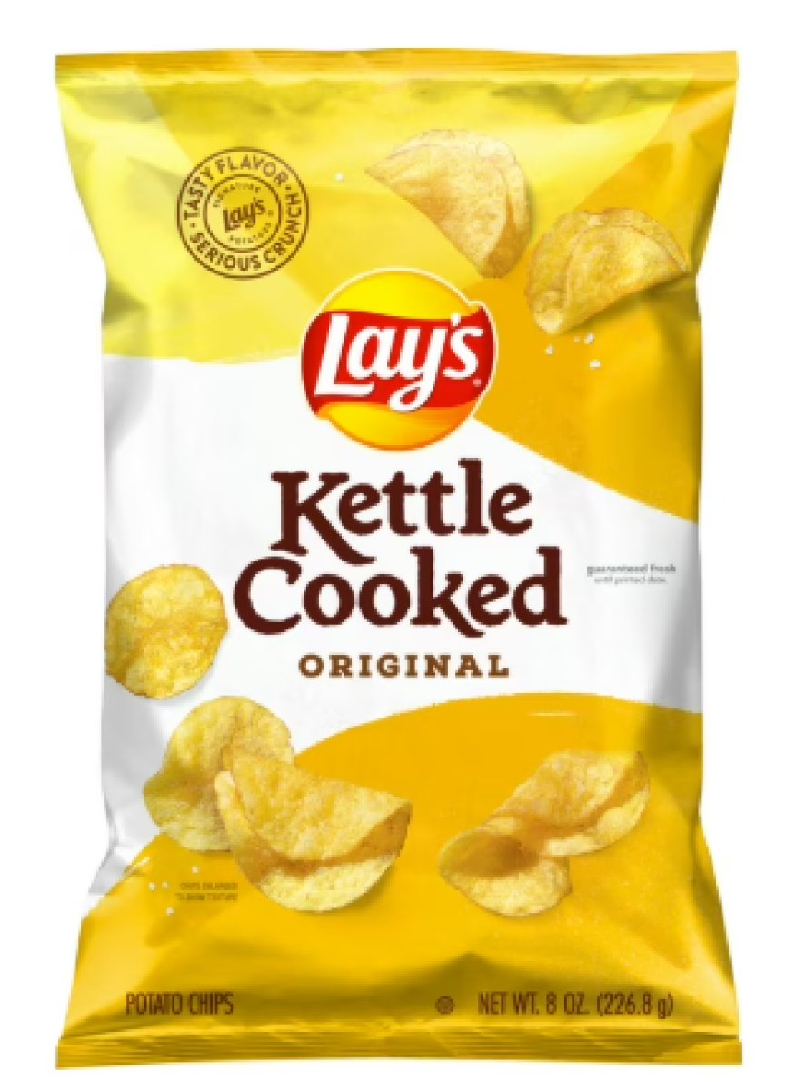 Lay's Original Flavor Kettle Cooked Potato Chips 8 oz Bag