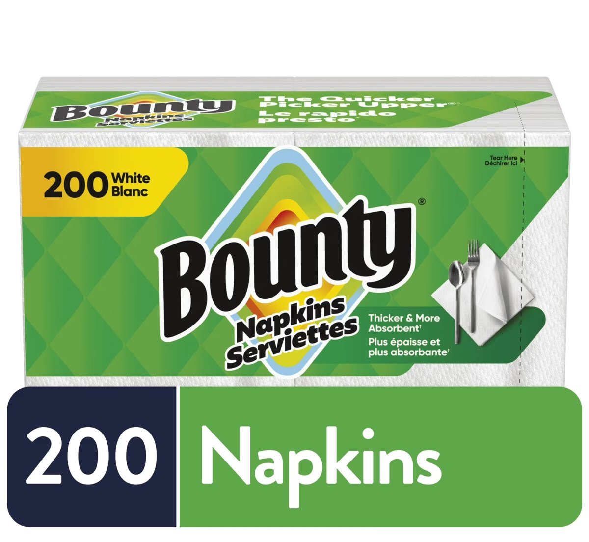 Bounty Paper Napkins, White, 200 Count