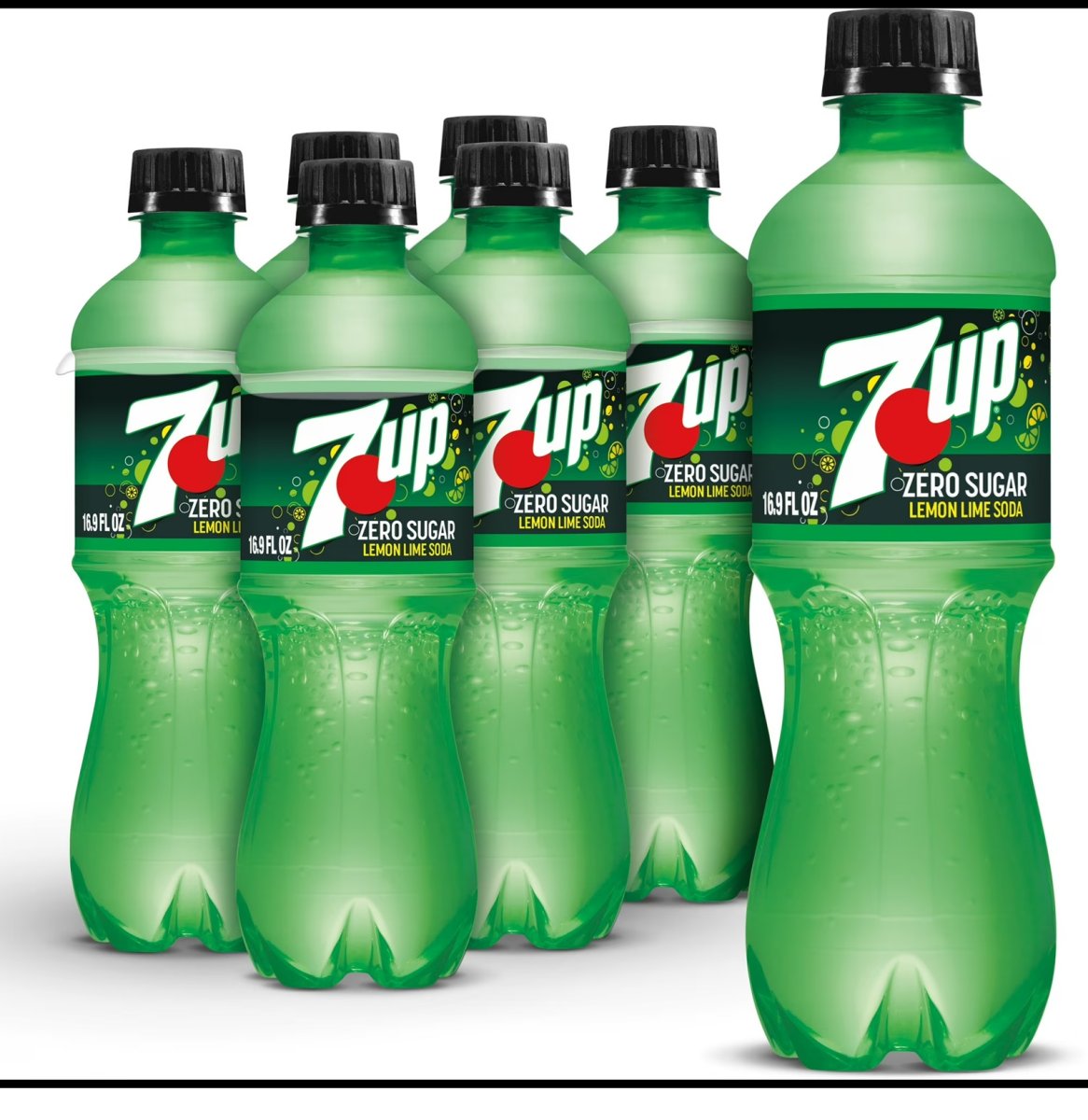 7UP Zero Sugar Caffeine-Free Lemon Lime Soda, 16.9 fl oz, 6-Pack