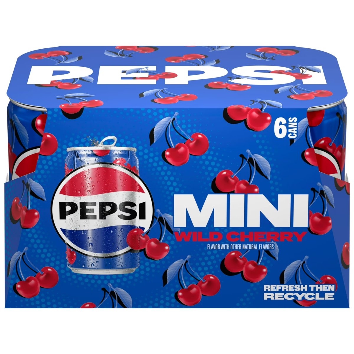 Pepsi Soda Wild Cherry Soda Pop, 7.5 Fl Oz 6 Pack, Paperboard