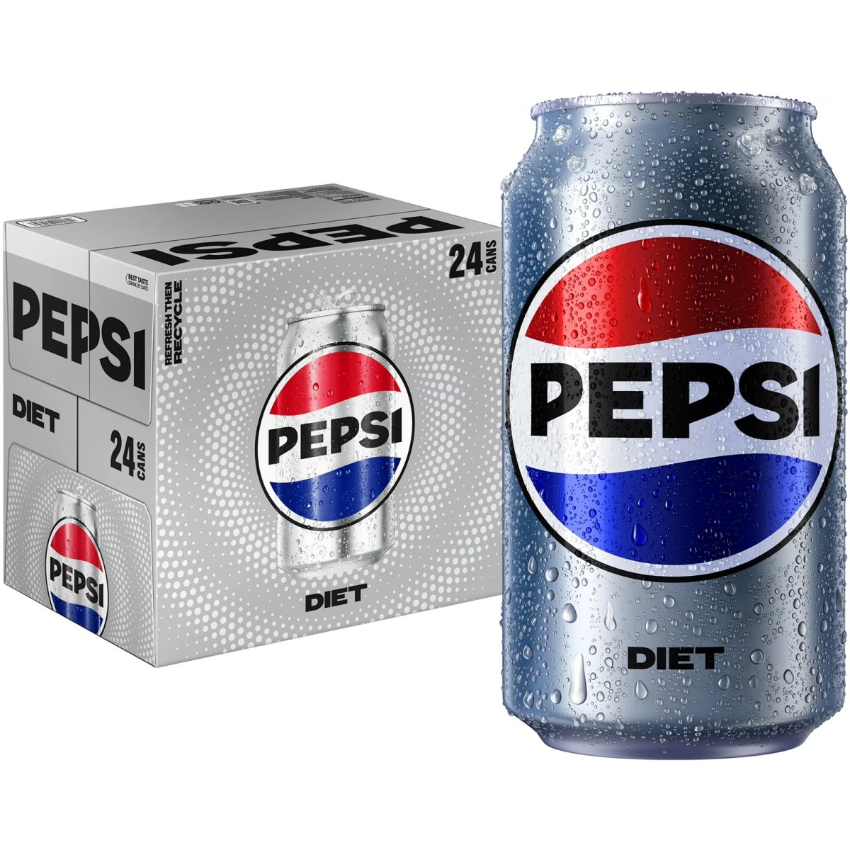 Diet Pepsi Soda, 12 fl oz, 24-Pack