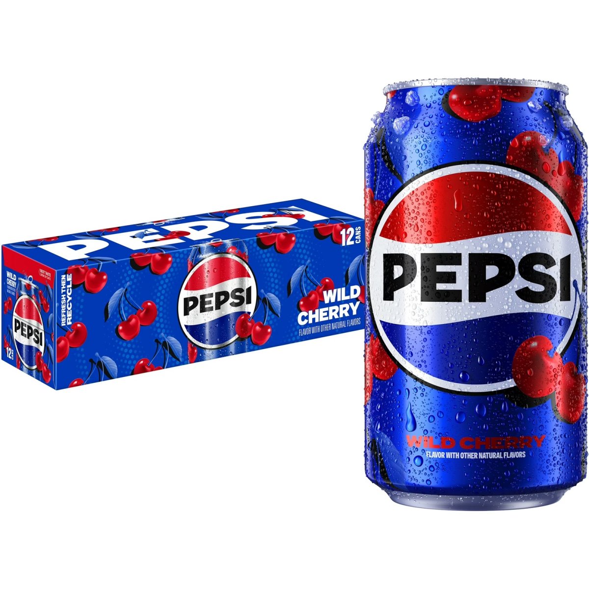 Pepsi Wild Cherry Soda 12 fl oz, 12-Pack of Cans