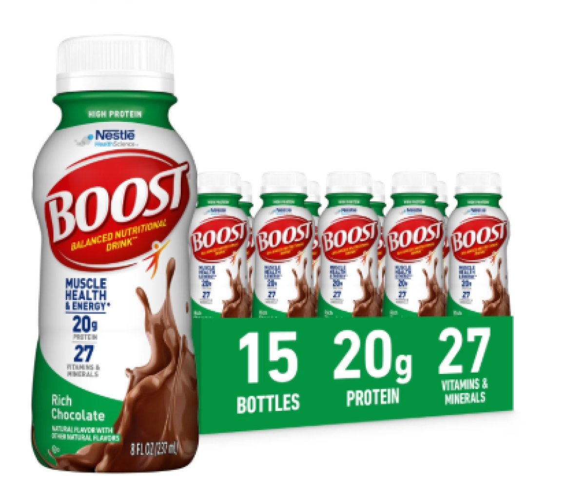 BOOST 20g High Protein Nutritional Shakes, Rich Chocolate, 8 fl oz, 15 Pack