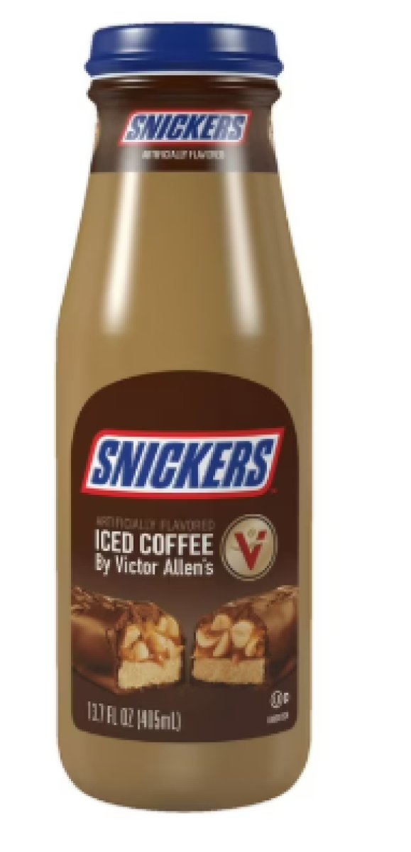 Victor Allen's Snickers Iced Coffee with Milk, Ready to Drink, 13.7 oz Bottles