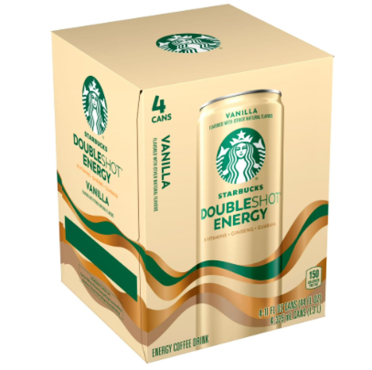 Starbucks Doubleshot Coffee and Vanilla Energy Drink, 11 oz, 4-Pack of Cans