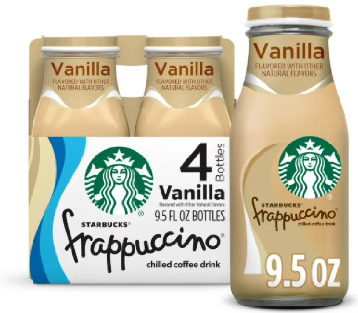 Starbucks Frappuccino Vanilla Cold Brew Coffee Drink, 9.5 fl oz, 4 Units