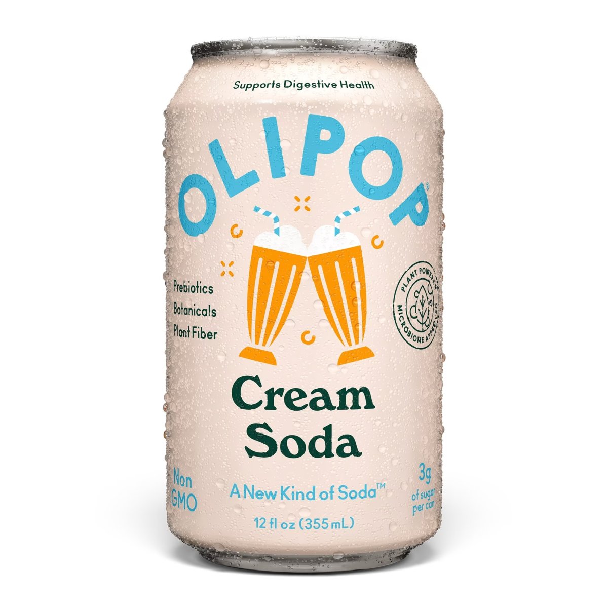 OLIPOP Prebiotic Soda, Cream Soda, 12 fl oz