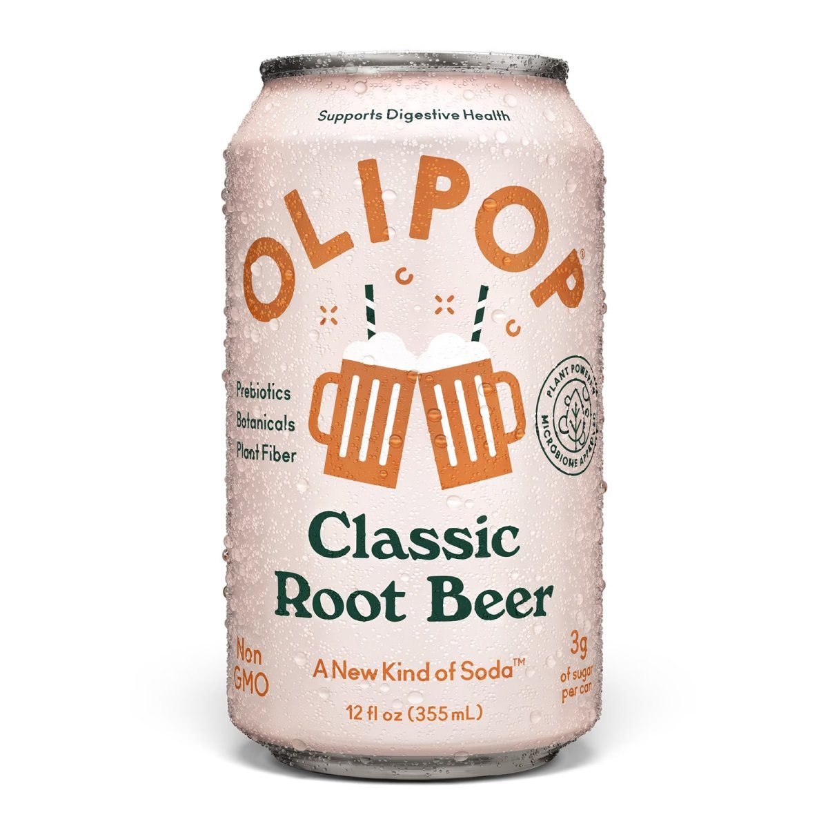 OLIPOP Prebiotic Soda, Classic Root Beer, 12 fl oz, Refrigerated