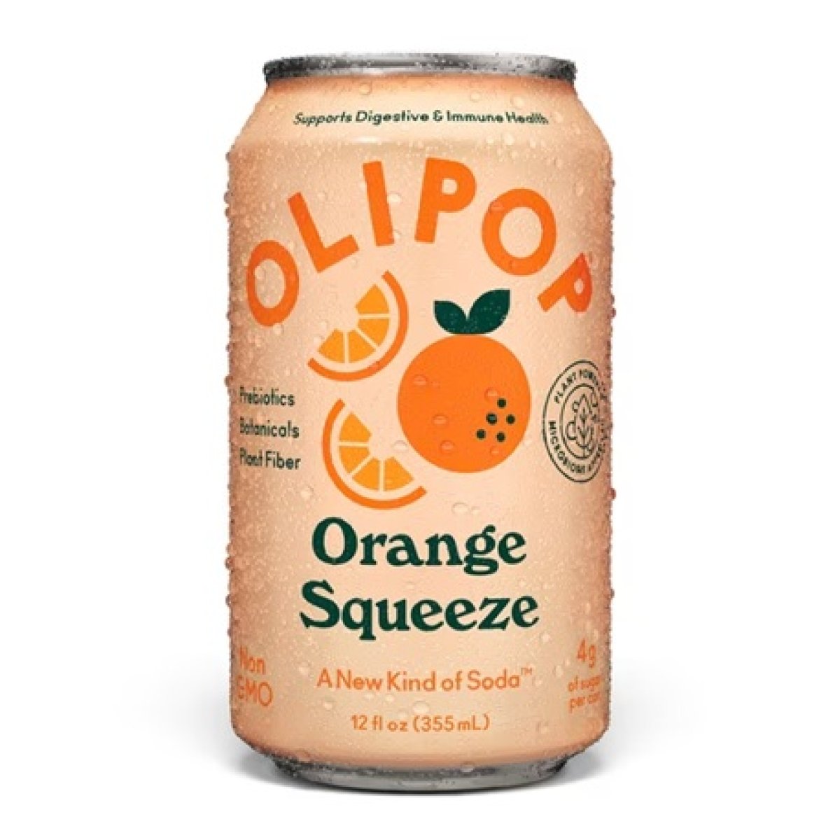 OLIPOP Prebiotic Soda, Orange Squeeze, 12 fl oz, Refrigerated