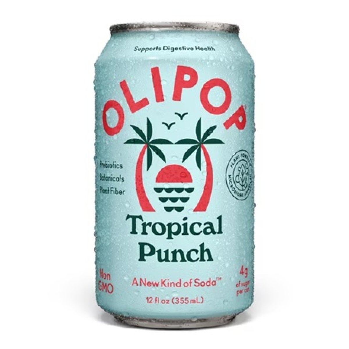 OLIPOP Prebiotic Soda, Tropical Punch, 12 fl oz