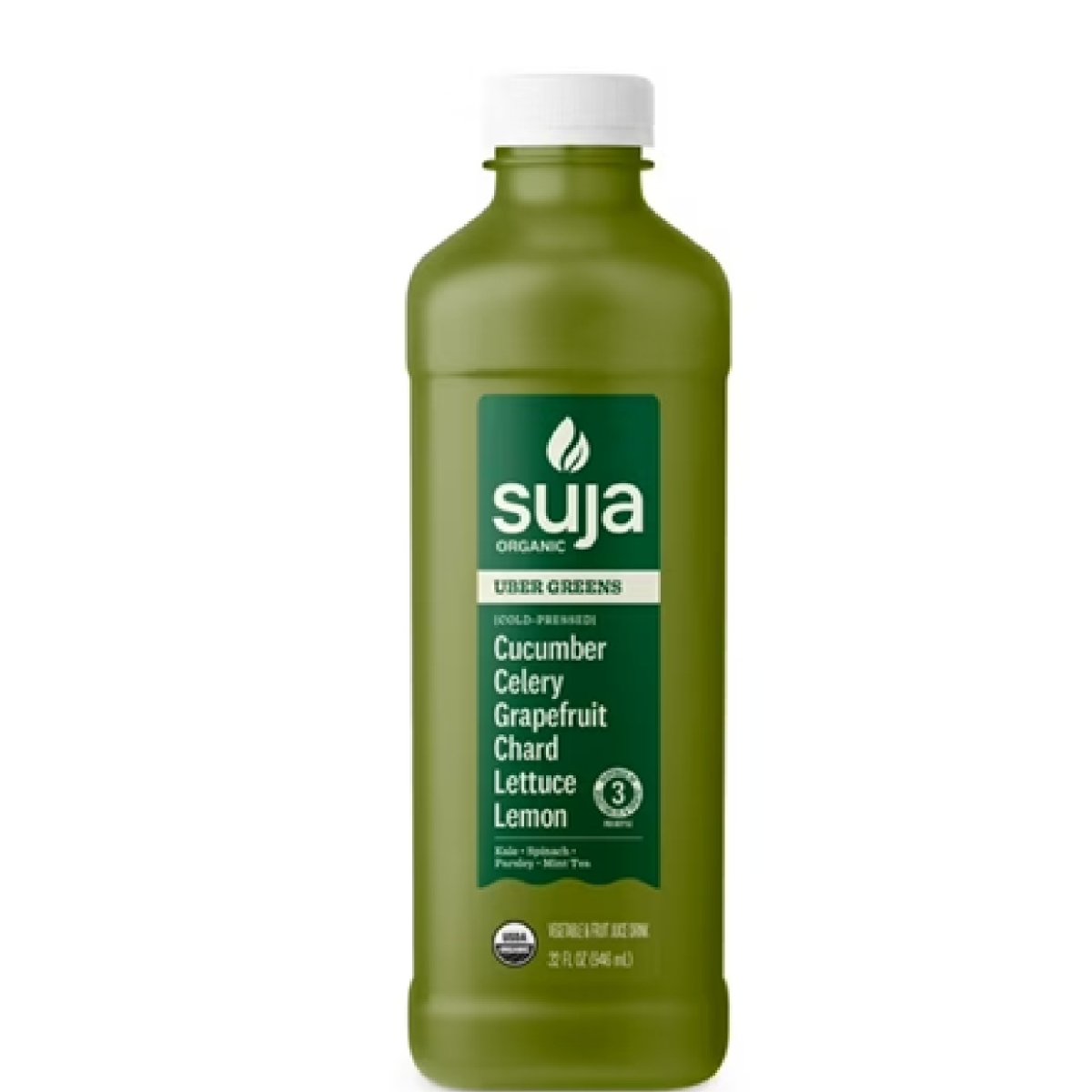Suja Uber Greens Organic Cold-Pressed Juice Drink, 32 fl oz Bottle