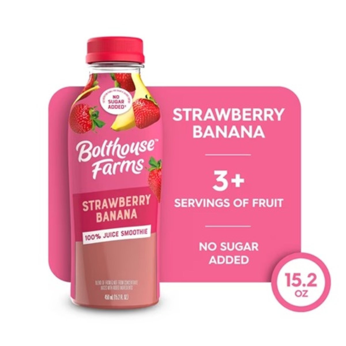 Bolthouse Farms Fruit Juice Smoothie, Strawberry Banana, 15.2 fl. oz. Bottle