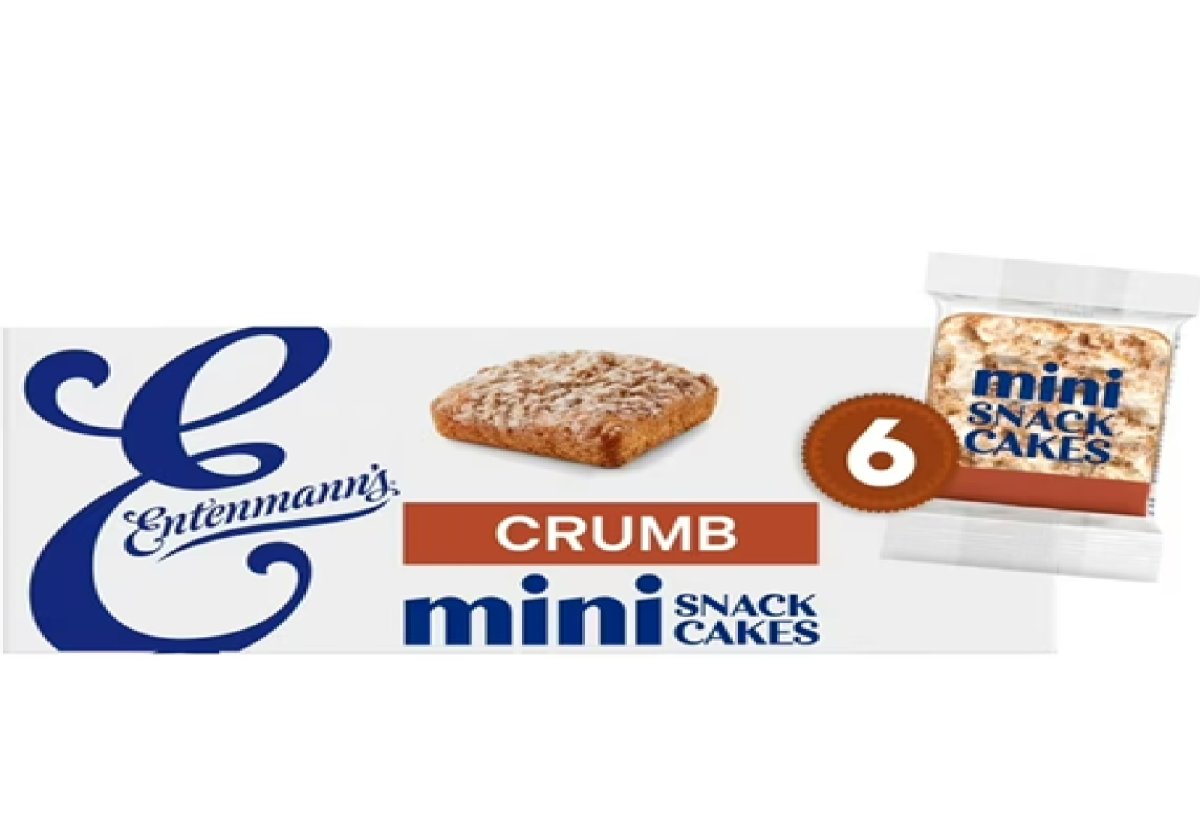 Entenmann's Crumb Cakes 6 packs, Mini Sugar Crumb Cakes with Cinnamon, 12.25 oz Box