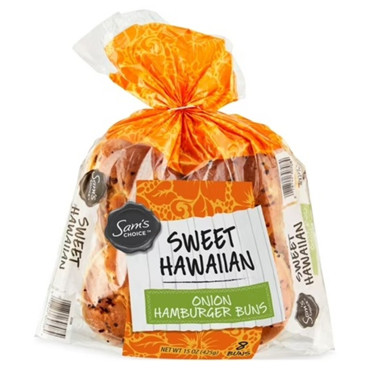 Sam's Choice Sweet Hawaiian Onion Hamburger Buns, 15 oz, 8 Count