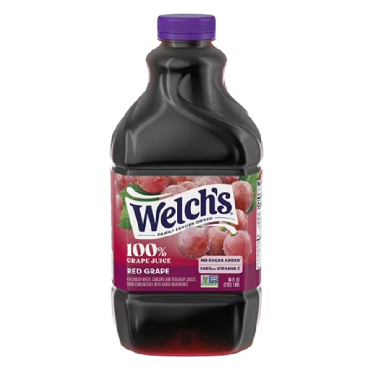 Welch's 100% Juice, Concord Red Grape, 64 fl oz Plastic Bottle