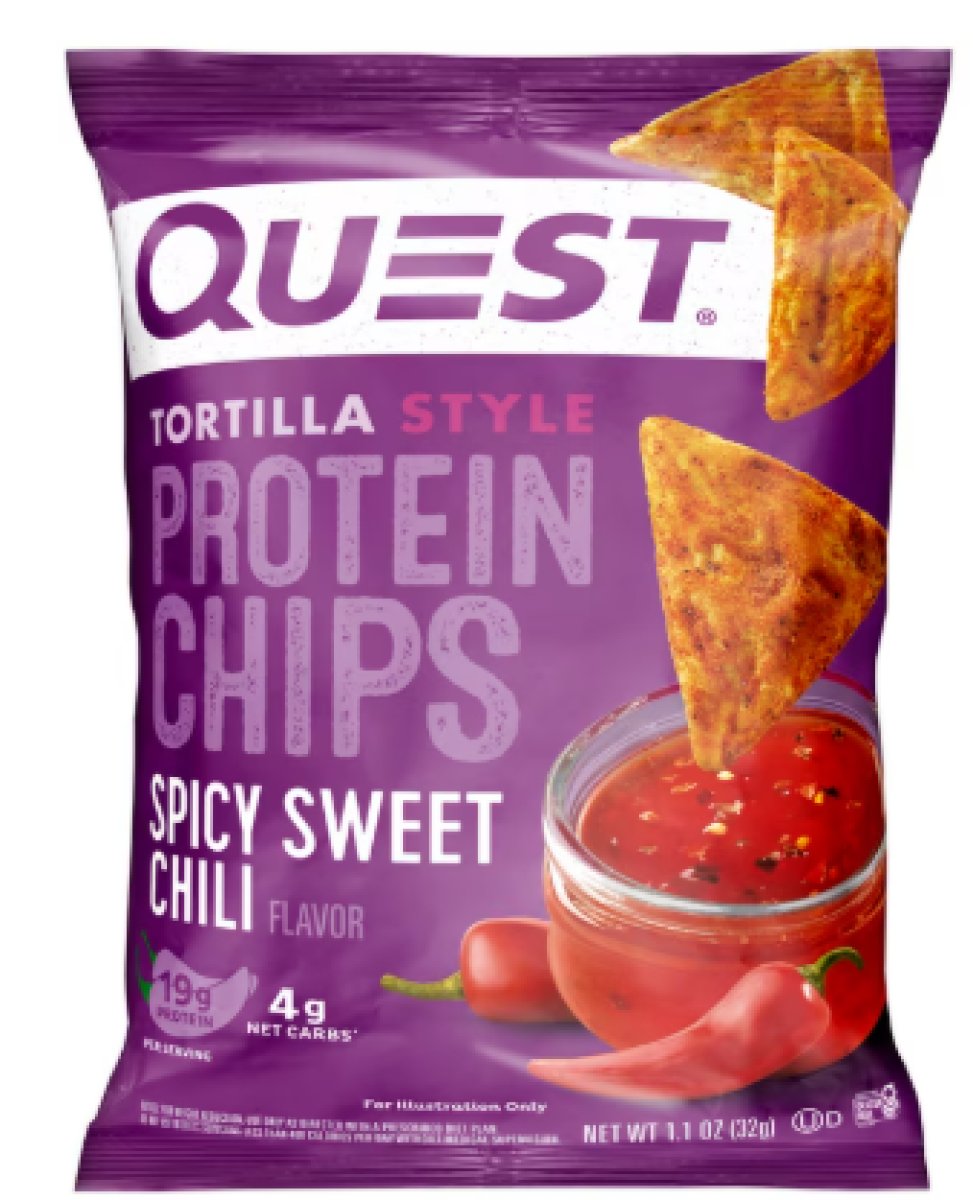 Quest Nutrition Tortilla Style Protein Chips, 19g of Protein, Sweet Spicy Chili Flavor, Baked, 1.1 oz Individual Bag