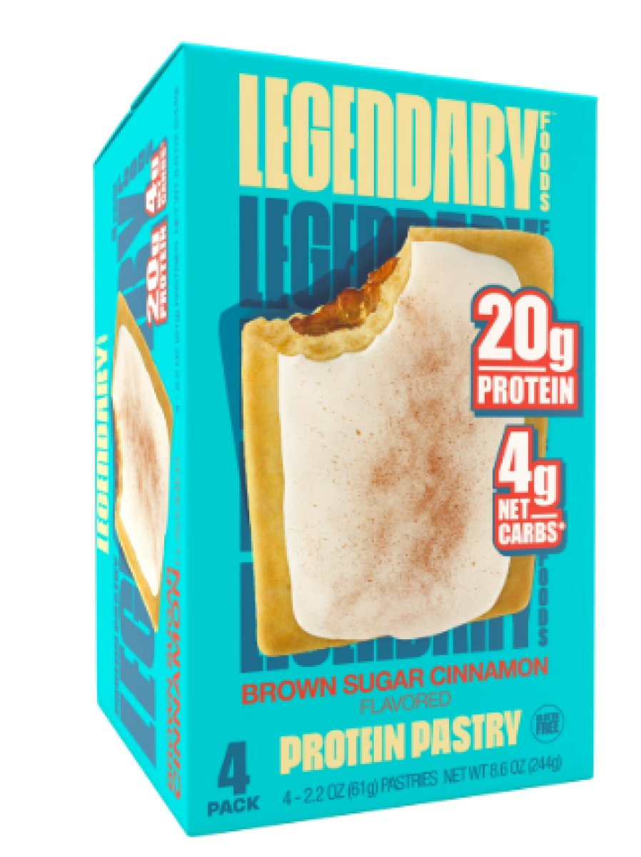 Legendary Foods Cinnamon and Brown Sugar Protein Cake, Gluten-Free Protein Bar Alternative, 2.2 oz, 4 Pack