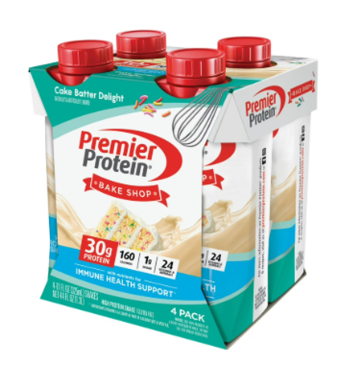 Premier Protein Cake Batter Delight Shake, 30g Protein, 11 fl oz, 4 Units