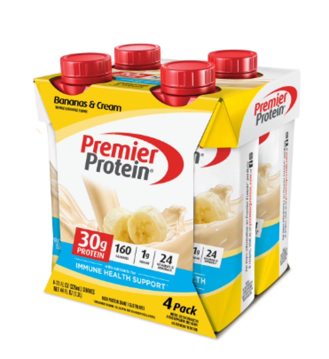 Premier Protein Banana and Cream Shake, 30g of Protein, 11 fl oz, 4 Units