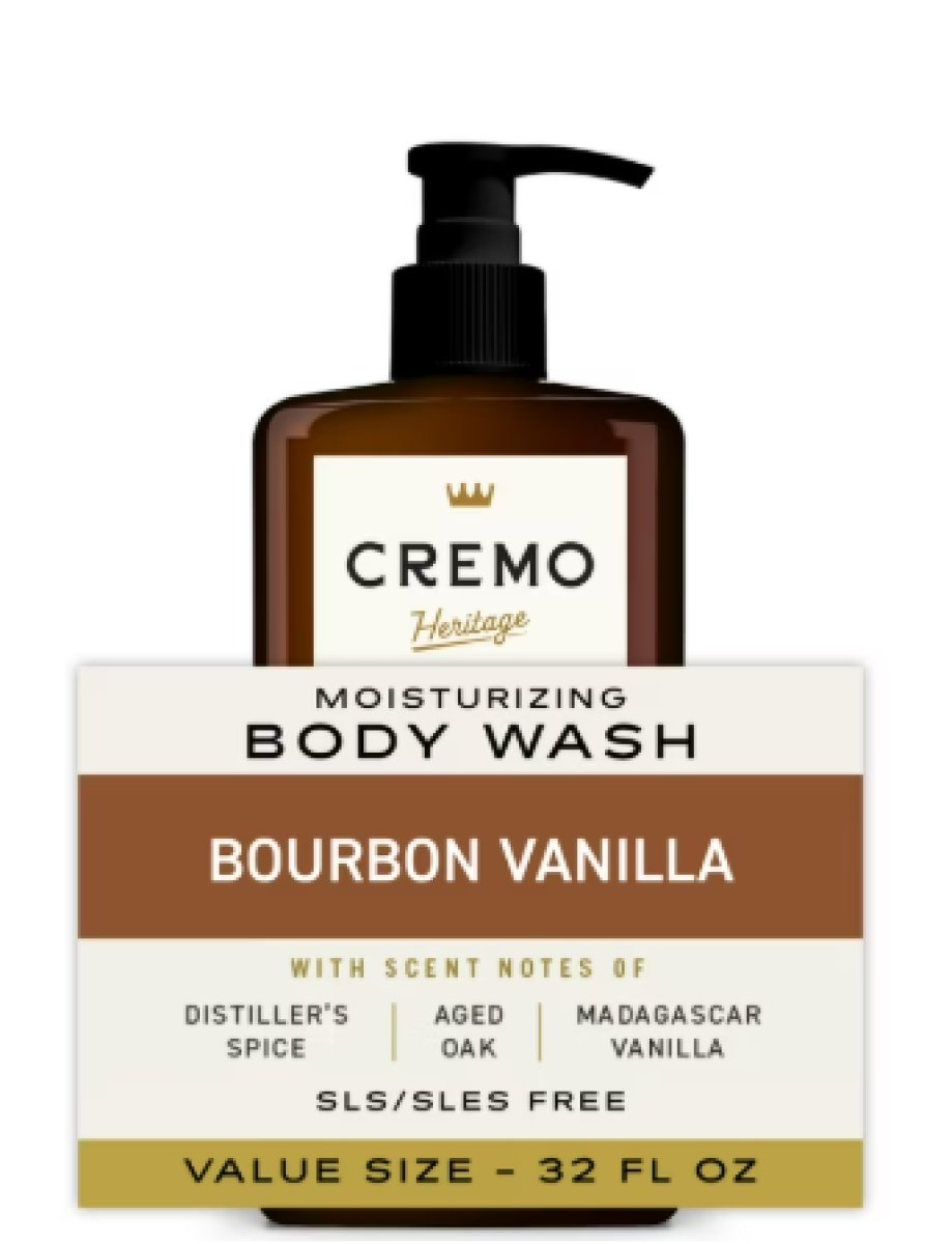 Cremo Body Soap for Men, Bourbon Vanilla Scent, 32 fl oz