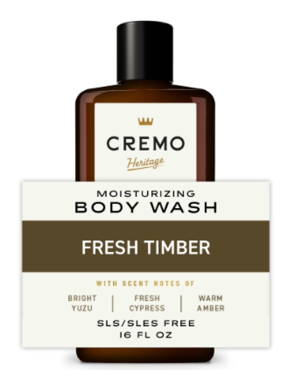 Cremo Men's Bath Gel, Traditional Green Fresh Wood Scent, 16 oz