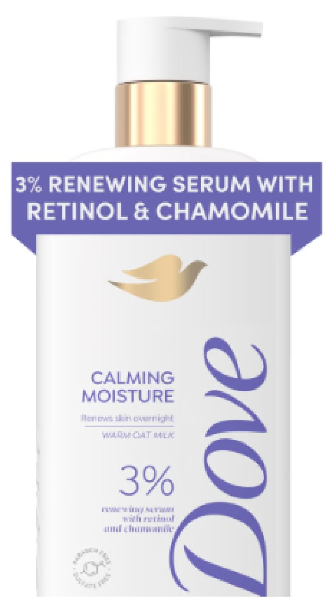 Dove Calming Wet Body Wash for Women 3% Renewing Serum with Retinol and Chamomile, 18.5 oz