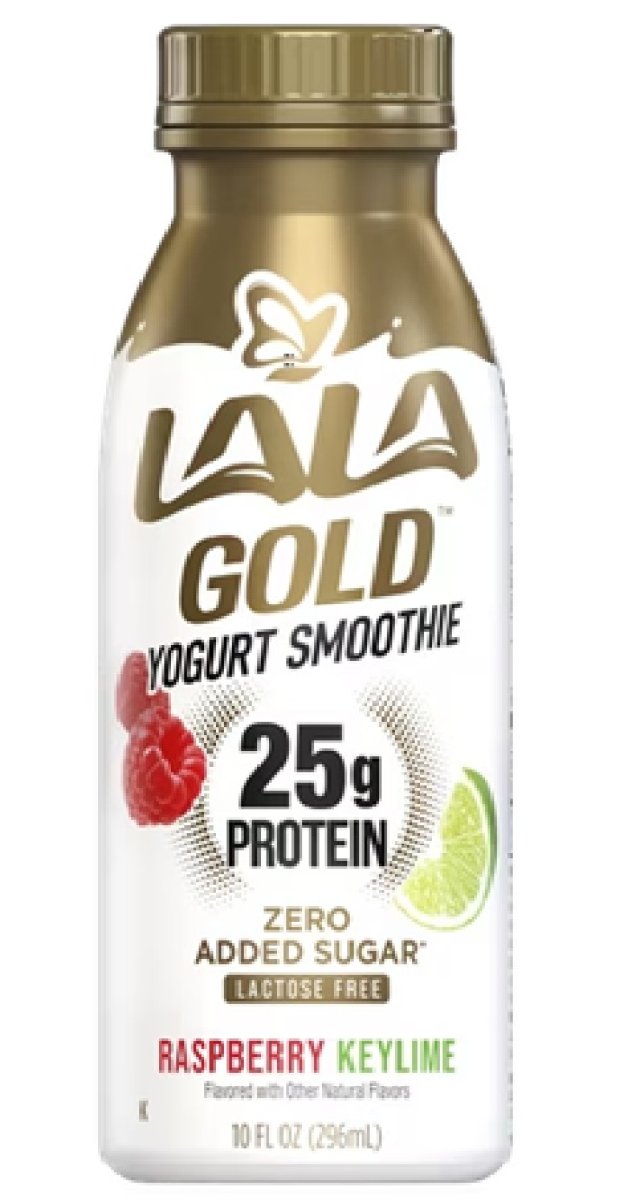 LALA Gold High Protein Probiotic Drink Mix for Fat-Free Yogurt Smoothies, Lime Raspberry, 10 oz